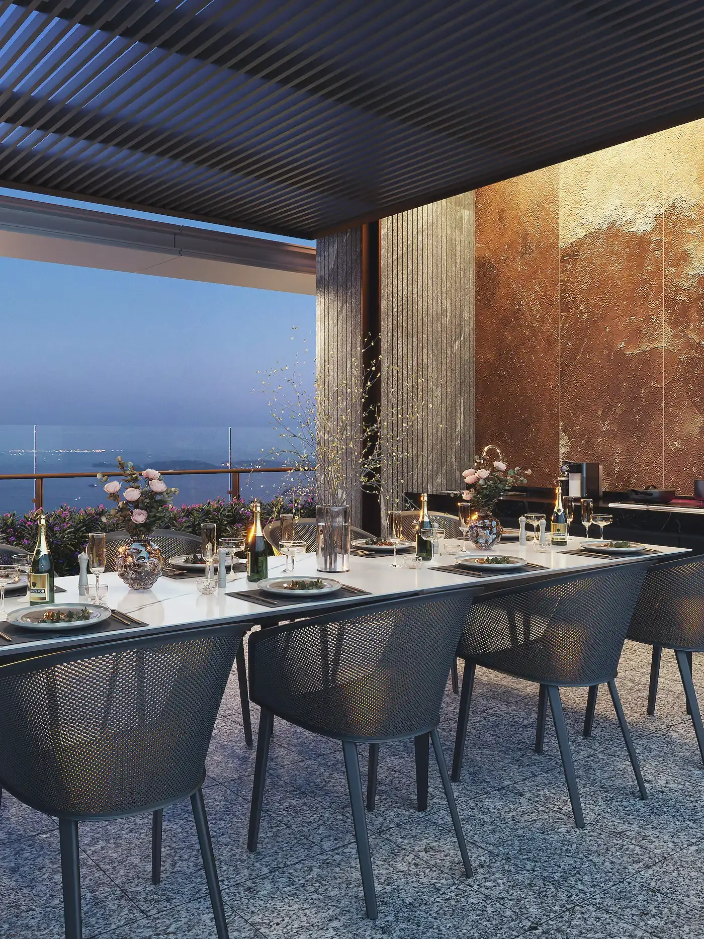 The barbecue terrace on level 34