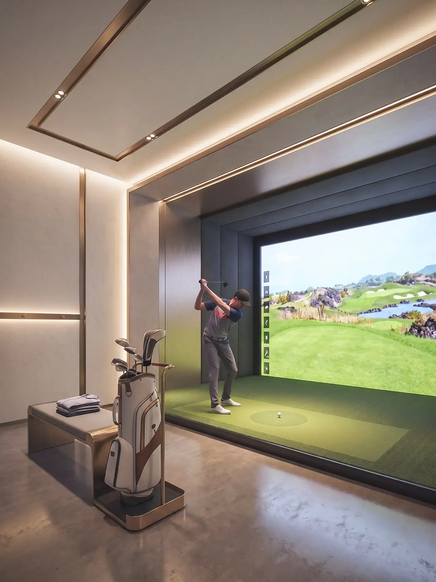A private golf simulator room — artist’s impression